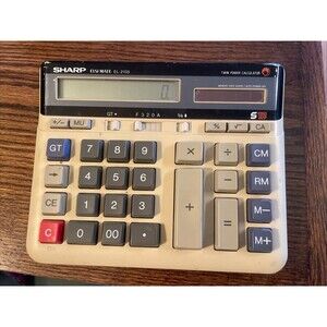 Sharp Elsi Mate EL-2135 Twin Power S12 Memory Safe Calculator Used WORKS